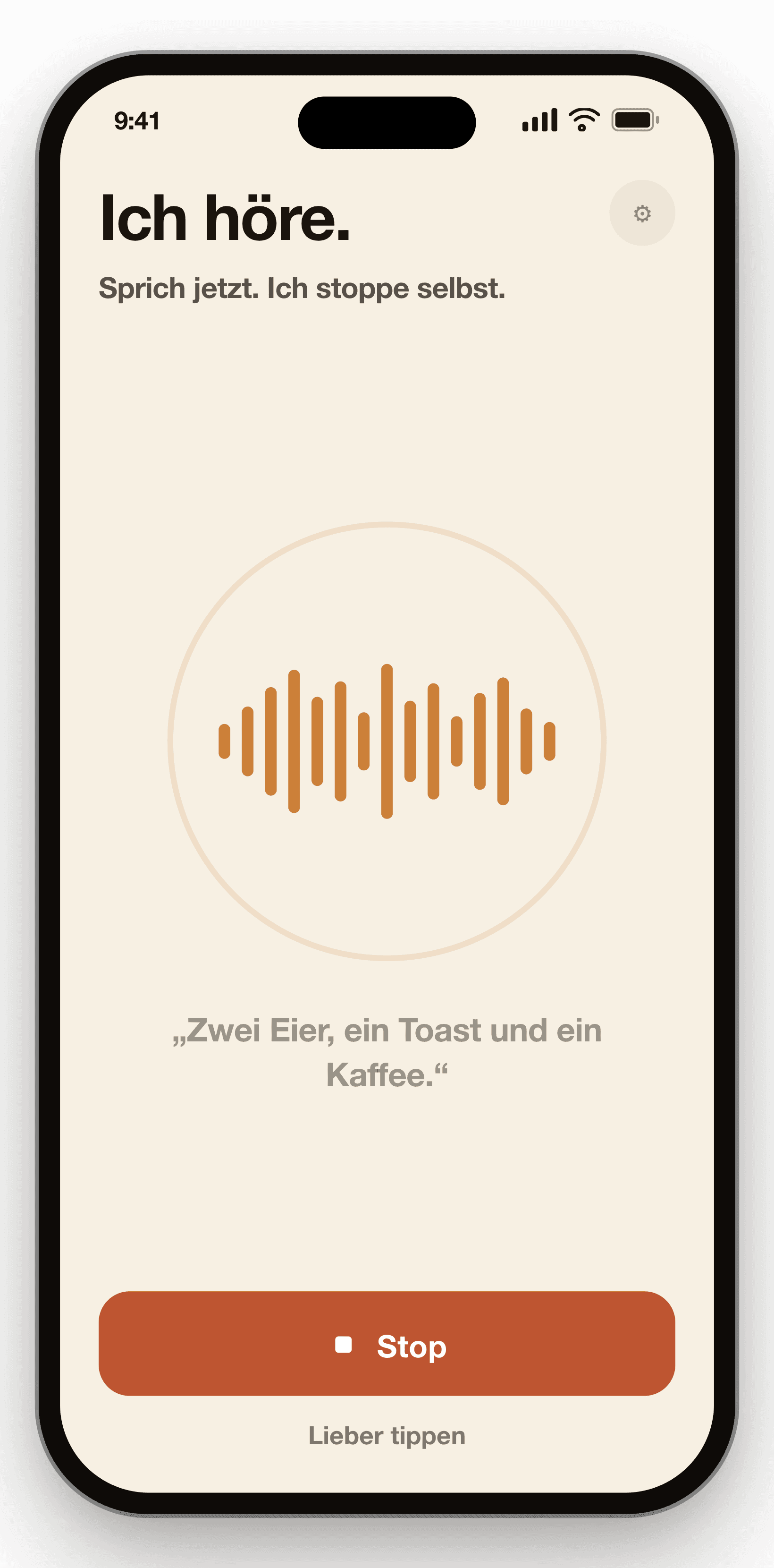 Log a meal by voice